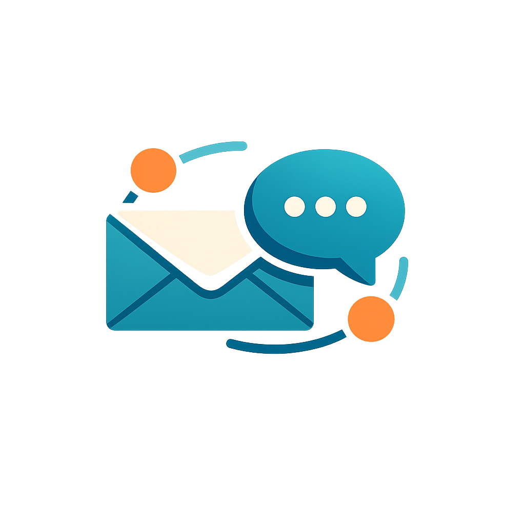 Envelope and message bubbles representing contact